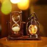 Antique Lantern Sand Glass Resin Figurines Sculptures and Statues