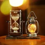 Antique Lantern Sand Glass Resin Figurines Sculptures and Statues