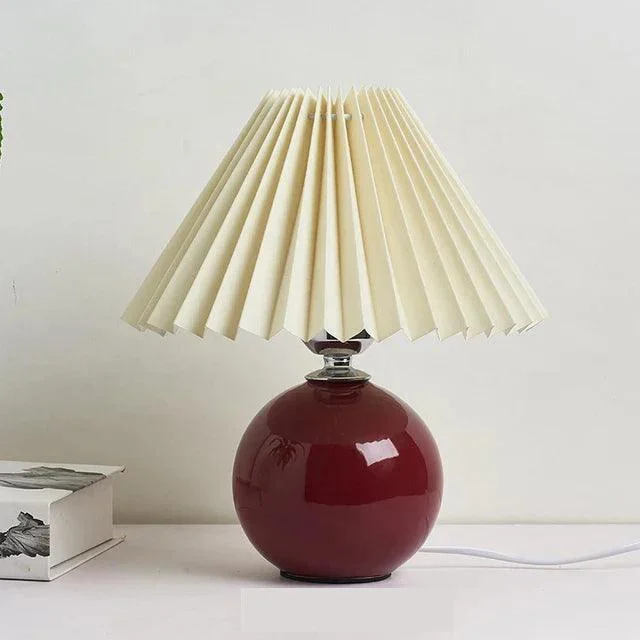 Antique Pleated - Vintage Table Lamp with Pleats -  - #tag1#