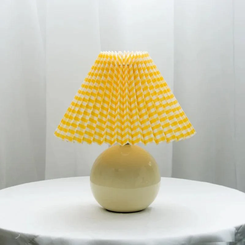 Antique Pleated - Vintage Table Lamp with Pleats -  - #tag1#
