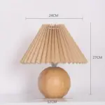 Antique Pleated Vintage Table Lamp with Pleats tag1
