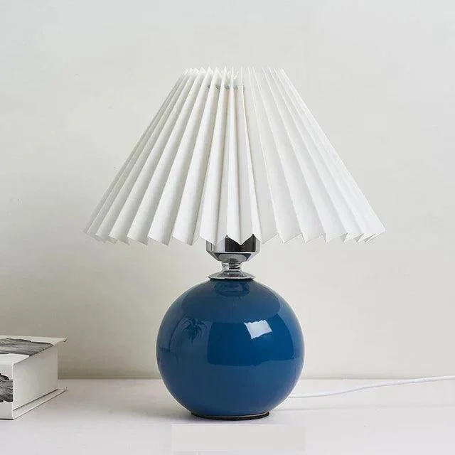 Antique Pleated - Vintage Table Lamp with Pleats -  - #tag1#