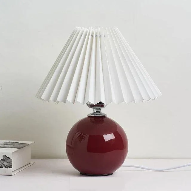 Antique Pleated - Vintage Table Lamp with Pleats -  - #tag1#