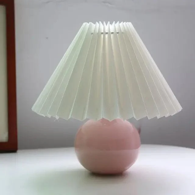 Antique Pleated - Vintage Table Lamp with Pleats -  - #tag1#