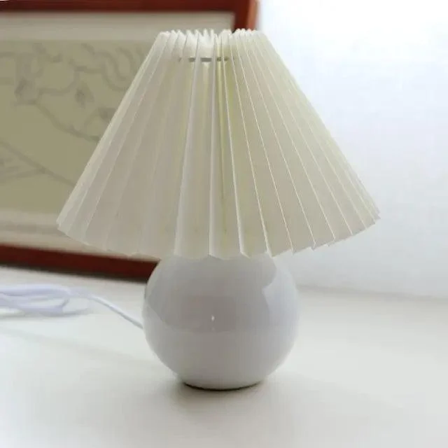 Antique Pleated - Vintage Table Lamp with Pleats -  - #tag1#