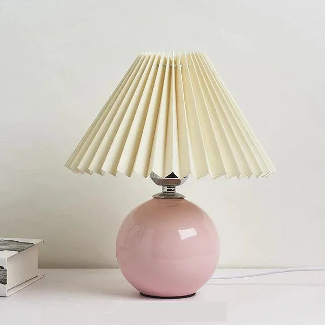Antique Pleated - Vintage Table Lamp with Pleats -  - #tag1#