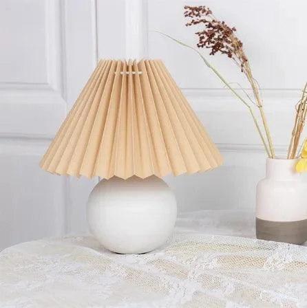 Antique Pleated - Vintage Table Lamp with Pleats -  - #tag1#