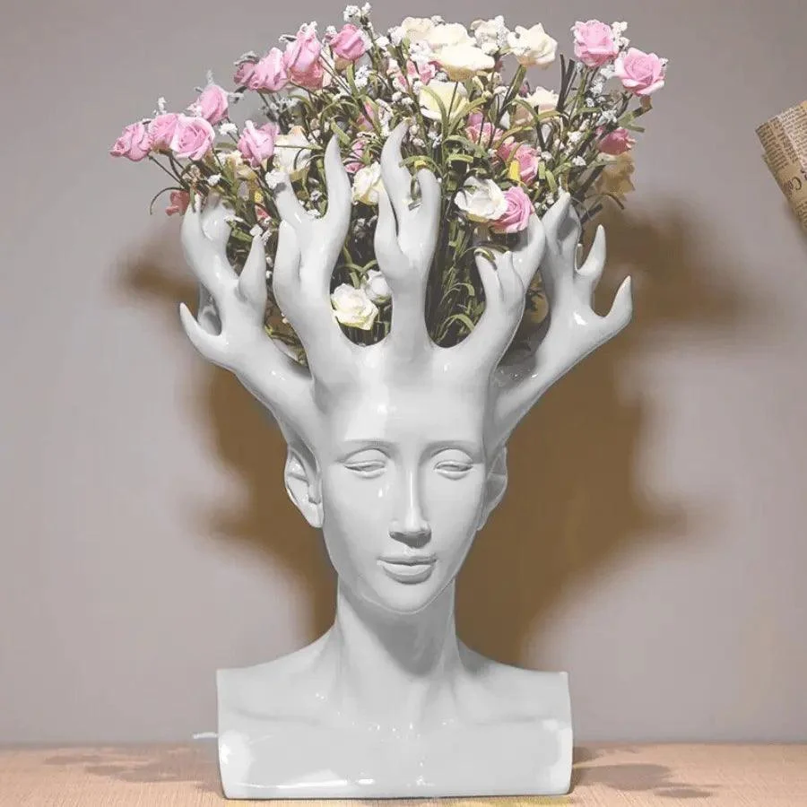 Antra Head Flower Vase -