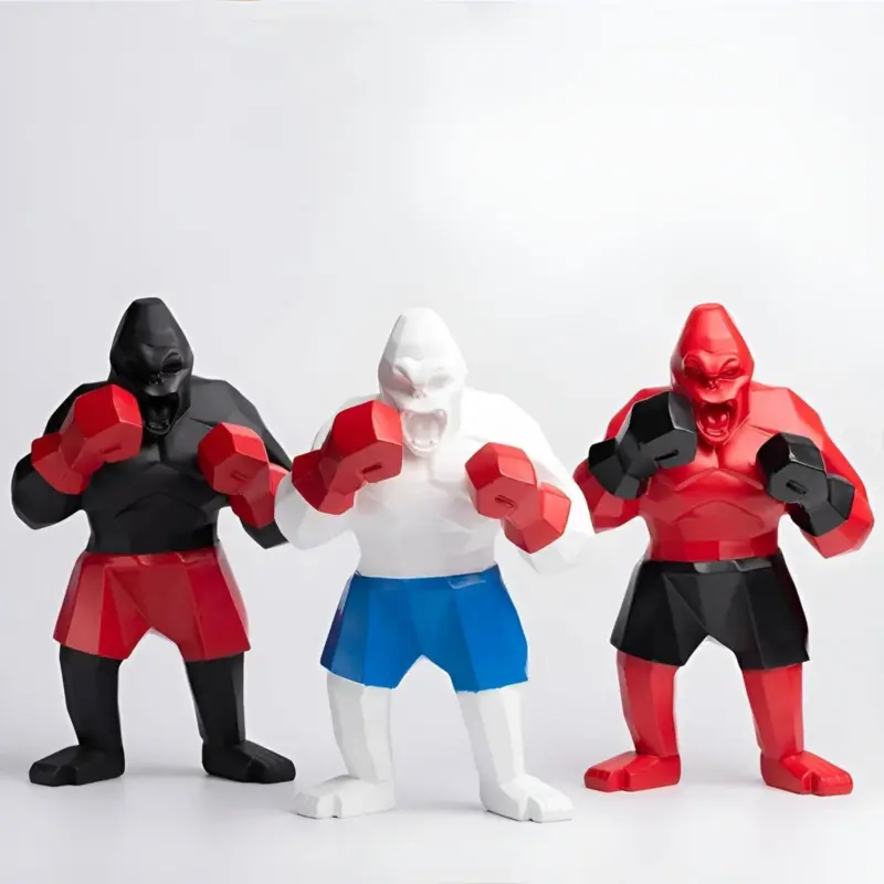 ApePunch Statue Boxing Ghost Gorilla Resin Decoration tag1