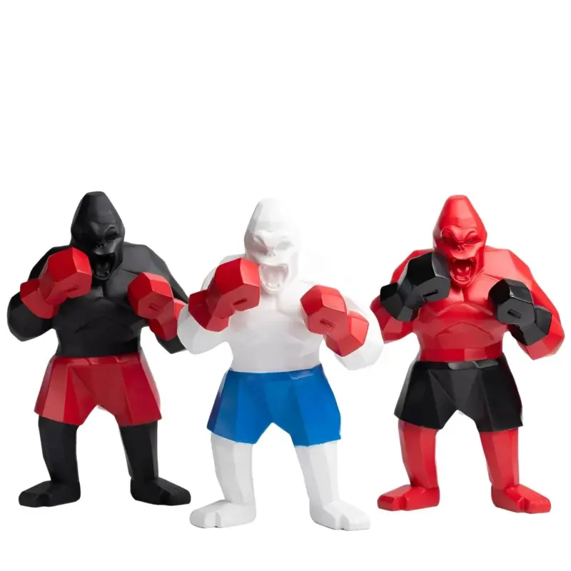 ApePunch Statue Boxing Ghost Gorilla Resin Decoration tag1