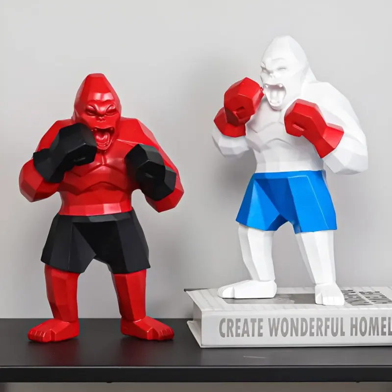 ApePunch Statue Boxing Ghost Gorilla Resin Decoration tag1