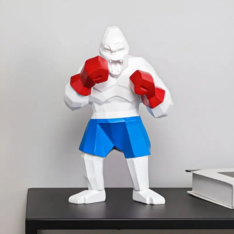 ApePunch Statue Boxing Ghost Gorilla Resin Decoration tag1