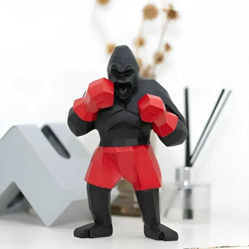 ApePunch Statue Boxing Ghost Gorilla Resin Decoration tag1