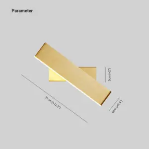 Aqsa Minimalist LED Wall Lamp - Black/Gold/Brown, Bedroom, Metal