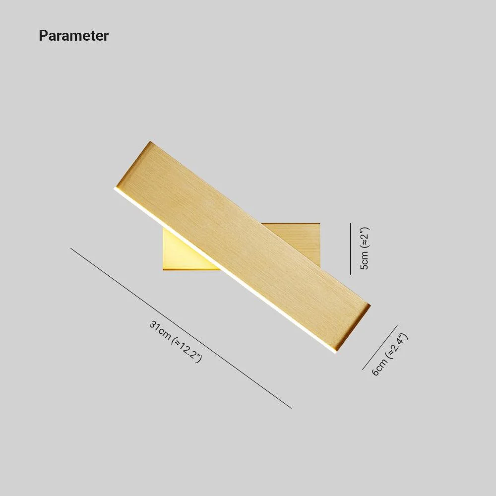 Aqsa Minimalist LED Wall Lamp - Black/Gold/Brown, Bedroom, Metal -  - #tag1#