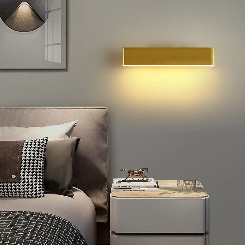 Aqsa Minimalist LED Wall Lamp - Black/Gold/Brown, Bedroom, Metal -  - #tag1#