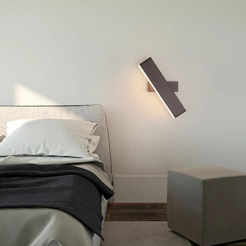 Aqsa Minimalist LED Wall Lamp - Black/Gold/Brown, Bedroom, Metal -  - #tag1#