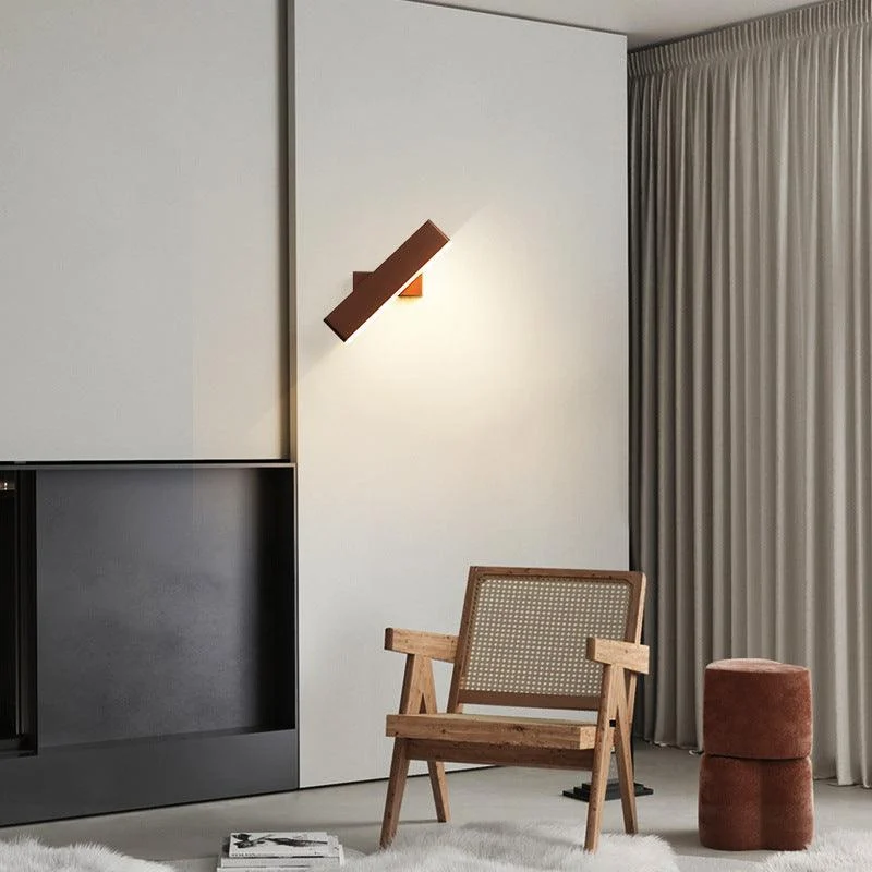 Aqsa Minimalist LED Wall Lamp - Black/Gold/Brown, Bedroom, Metal -  - #tag1#