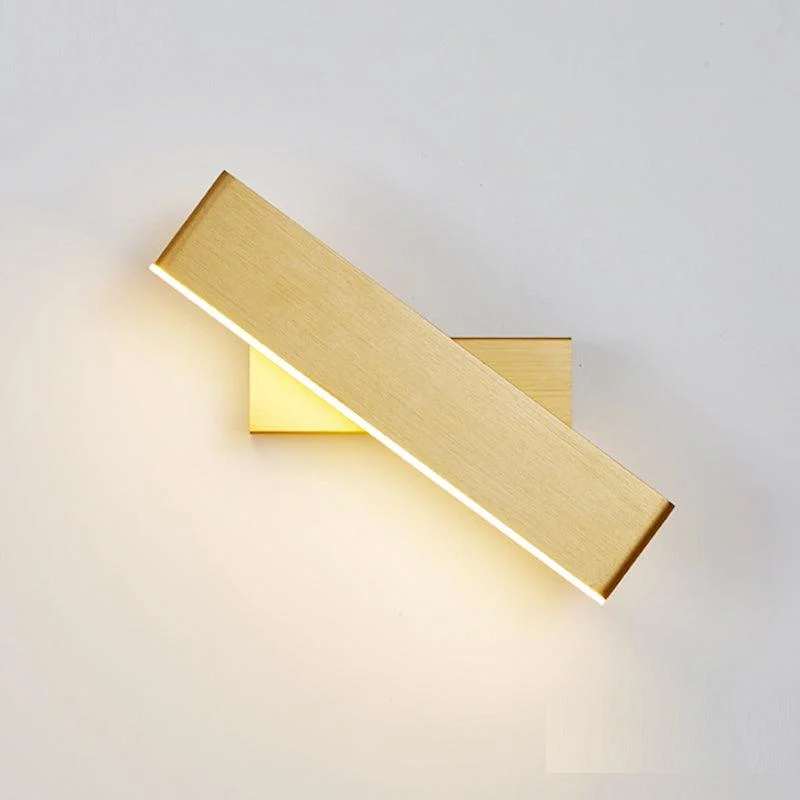 Aqsa Minimalist LED Wall Lamp - Black/Gold/Brown, Bedroom, Metal -  - #tag1#