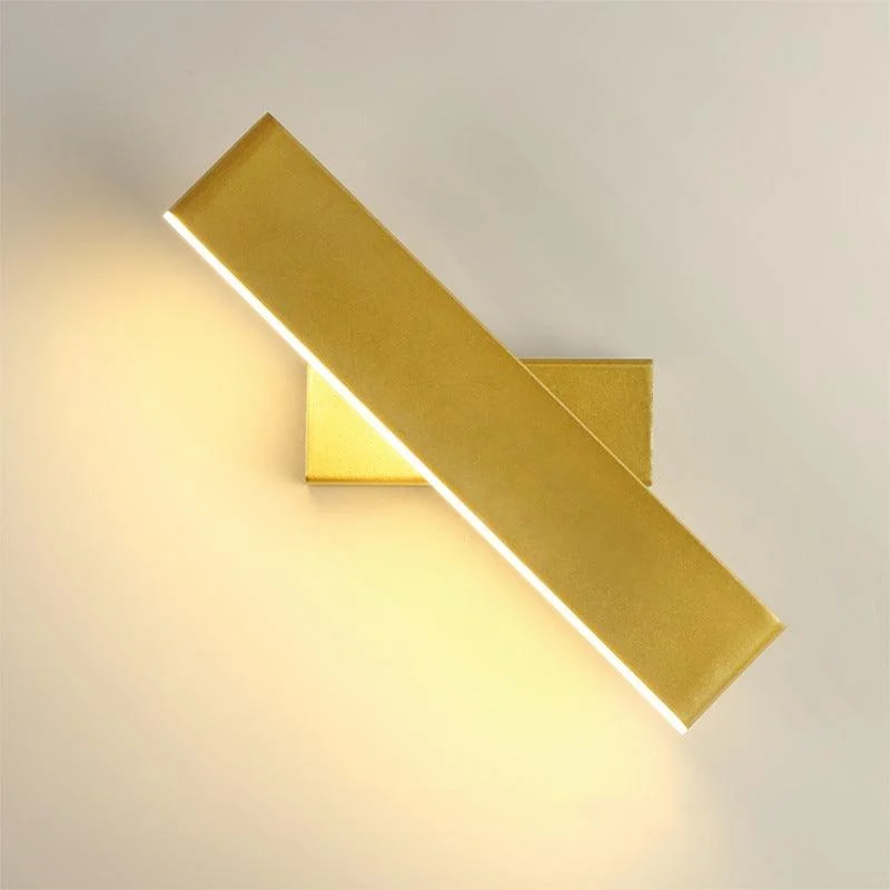 Aqsa Minimalist LED Wall Lamp - Black/Gold/Brown, Bedroom, Metal -  - #tag1#