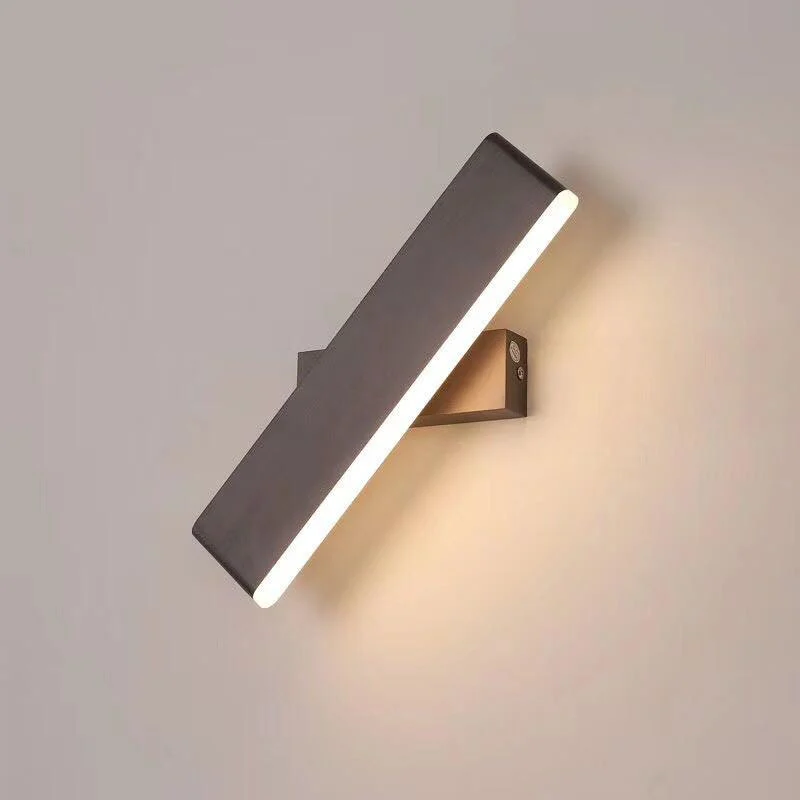 Aqsa Minimalist LED Wall Lamp - Black/Gold/Brown, Bedroom, Metal -  - #tag1#