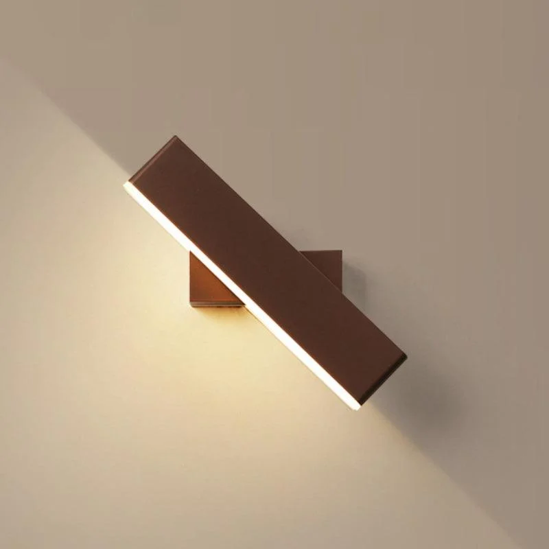 Aqsa Minimalist LED Wall Lamp - Black/Gold/Brown, Bedroom, Metal -  - #tag1#