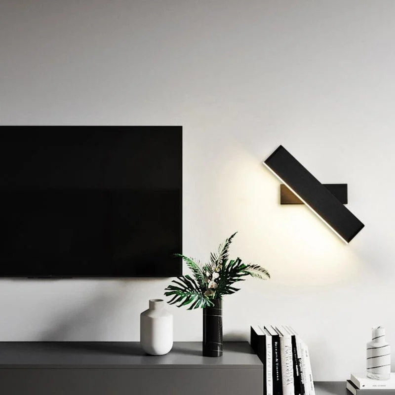 Aqsa Minimalist LED Wall Lamp - Black/Gold/Brown, Bedroom, Metal -  - #tag1#