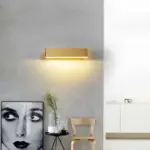 Aqsa Minimalist LED Wall Lamp Black Gold Brown Bedroom Metal tag1