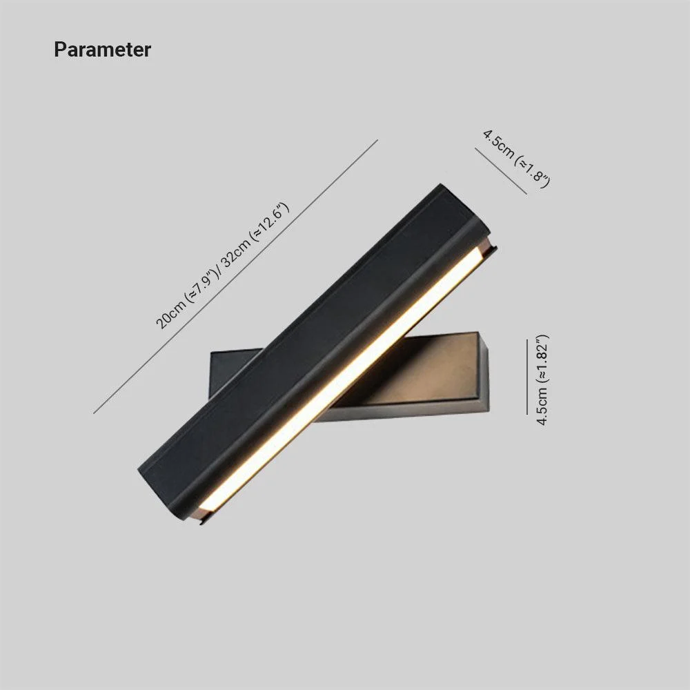 Aqsa Modern LED Wall Lamp Indoor Rotatable Rectangular Metal/Wood Living Room -  - #tag1#