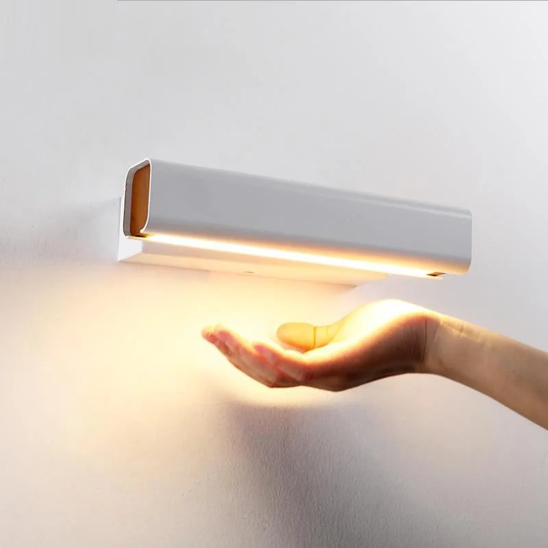 Aqsa Modern LED Wall Lamp Indoor Rotatable Rectangular Metal/Wood Living Room -  - #tag1#