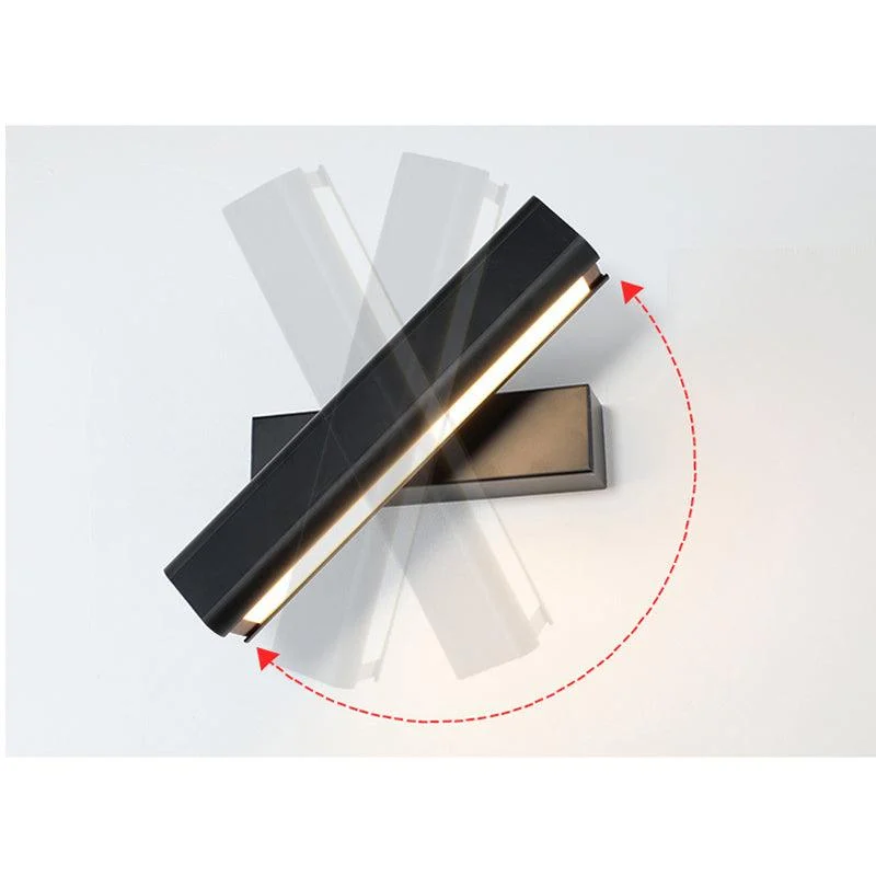 Aqsa Modern LED Wall Lamp Indoor Rotatable Rectangular Metal/Wood Living Room -  - #tag1#