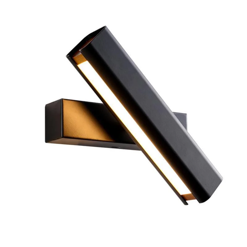 Aqsa Modern LED Wall Lamp Indoor Rotatable Rectangular Metal/Wood Living Room -  - #tag1#