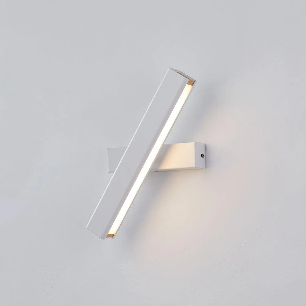 Aqsa Modern LED Wall Lamp Indoor Rotatable Rectangular Metal/Wood Living Room -  - #tag1#
