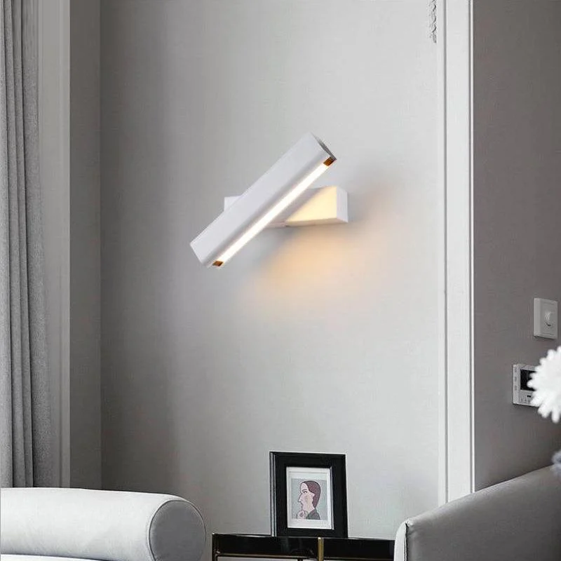 Aqsa Modern LED Wall Lamp Indoor Rotatable Rectangular Metal/Wood Living Room -  - #tag1#