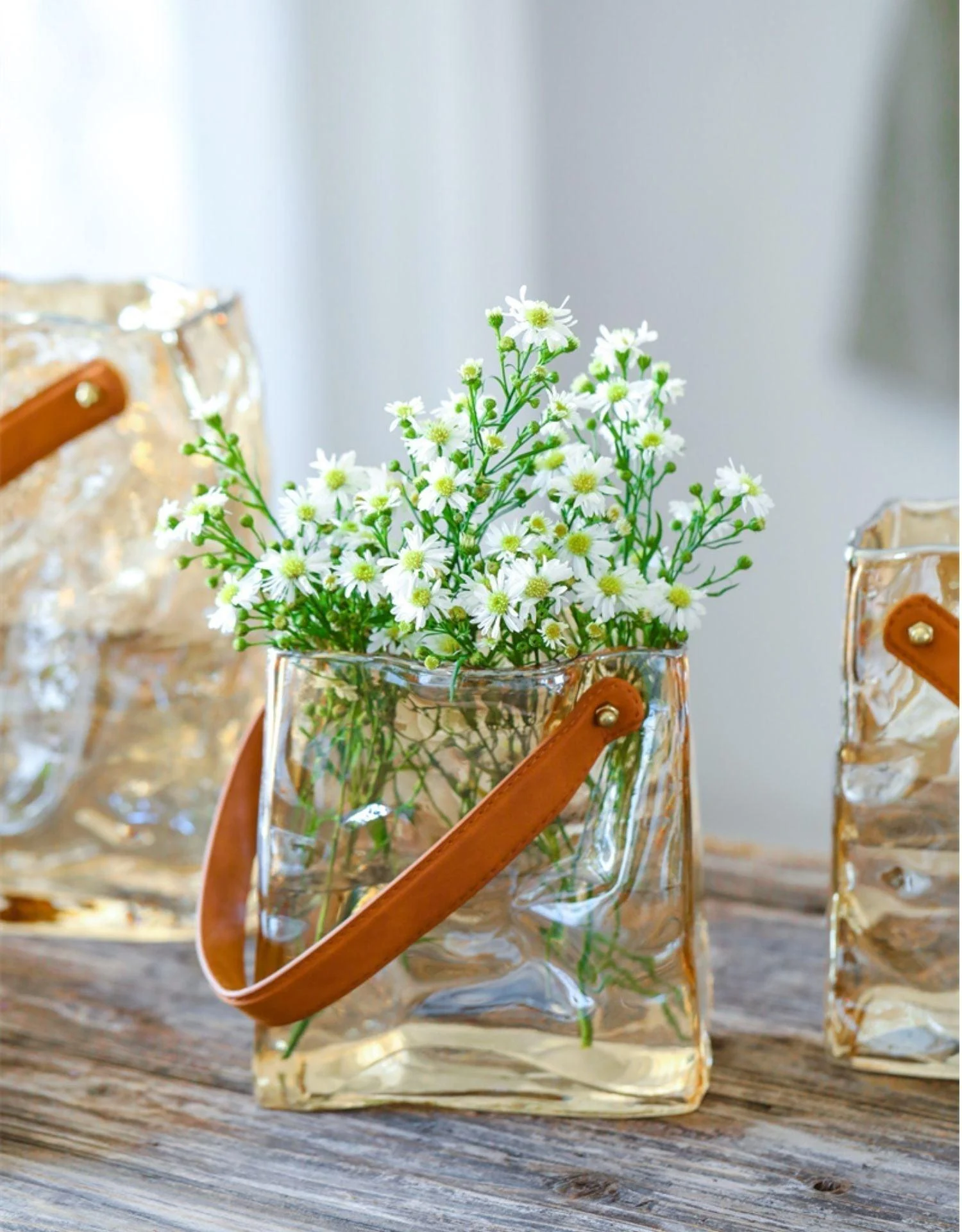 Aqua Elegance Handbag Glass Vase -  - #tag1#