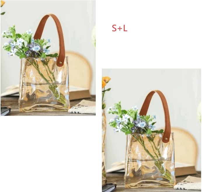 Aqua Elegance Handbag Glass Vase -  - #tag1#