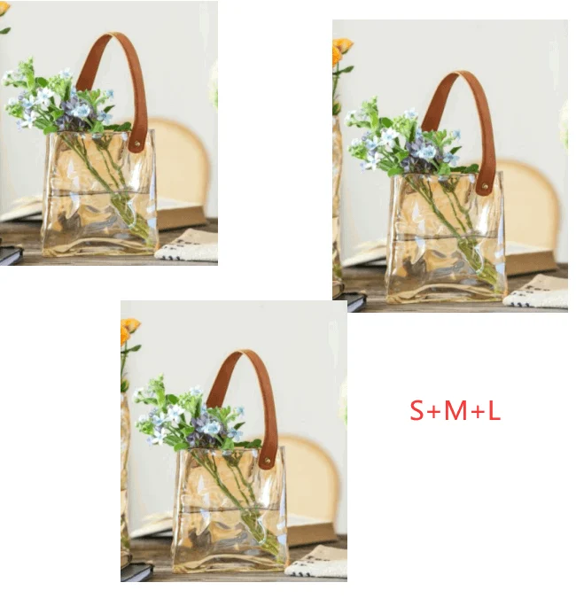 Aqua Elegance Handbag Glass Vase -  - #tag1#