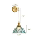 Aquarius Modern wall lamp with water ripple glass and dome shape tag1