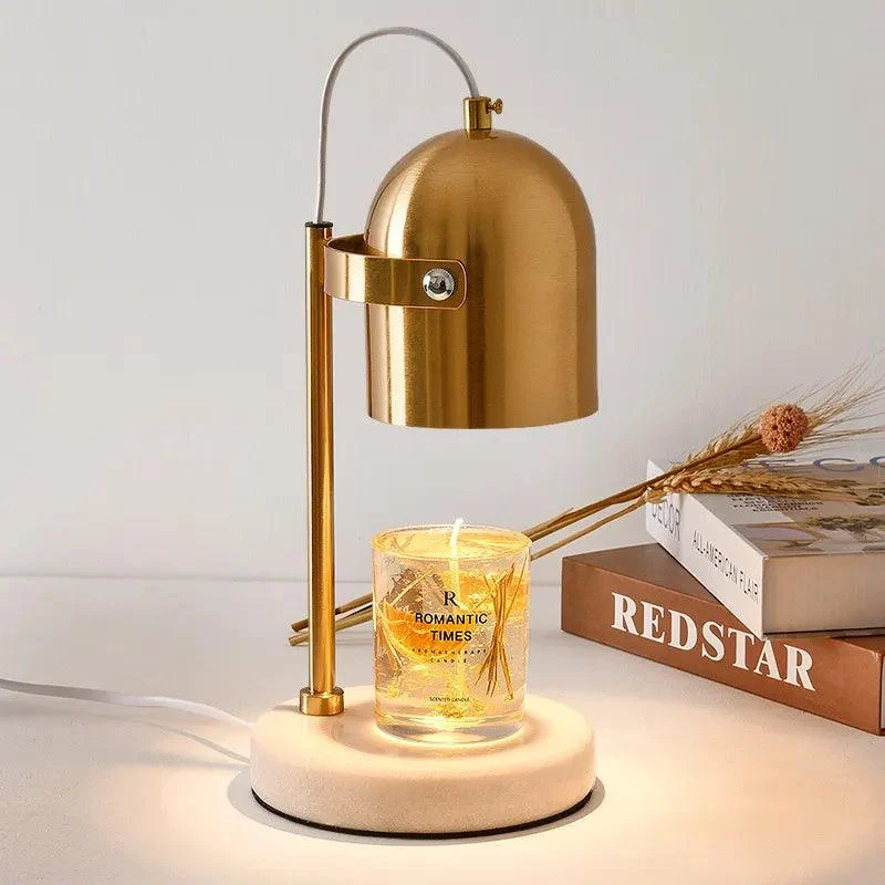Arabic Gold Top with Marble Base Luxury Candle Warmer -