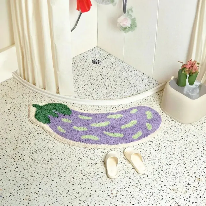 Arc Shaped Non Slip Fruity Bathroom Mats tag1