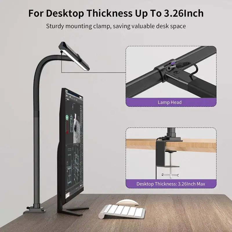 Architect Clamp Desk Lamp with Modern LED Lighting tag1