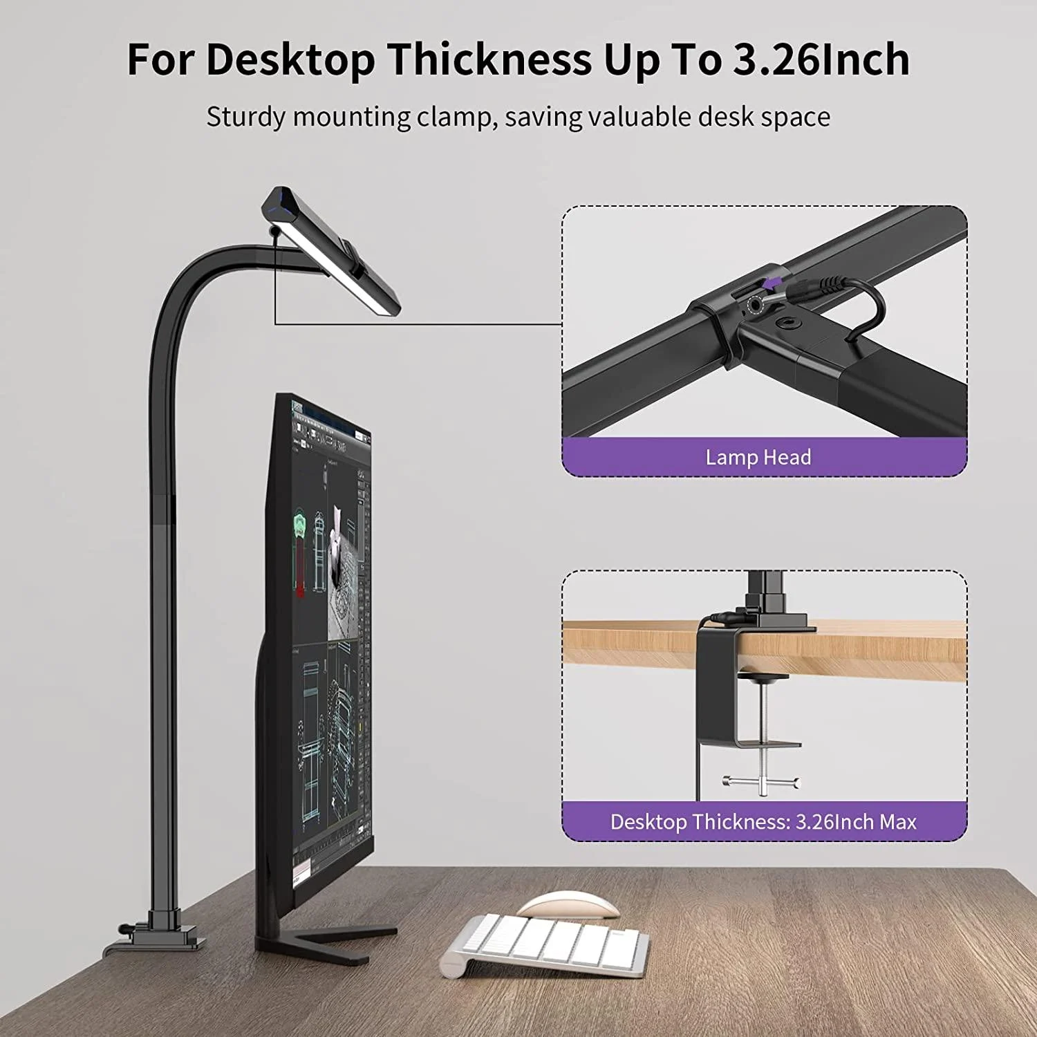 Architect Clamp Desk Lamp with Modern LED Lighting -  - #tag1#