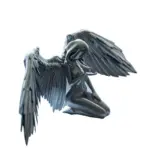 Art Angel Female Woman Wings Kneeling Cloak Hat tag1