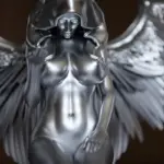 Art Angel Female Woman Wings Kneeling Cloak Hat tag1