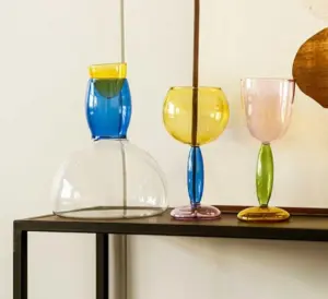 Art Deco Colored Cocktail Glasses / Wine Glasses