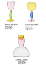 Art Deco Colored Cocktail Glasses Wine Glasses