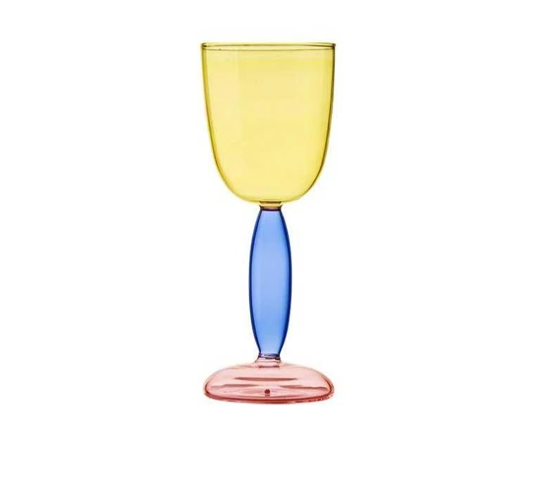 Art Deco Colored Cocktail Glasses / Wine Glasses -