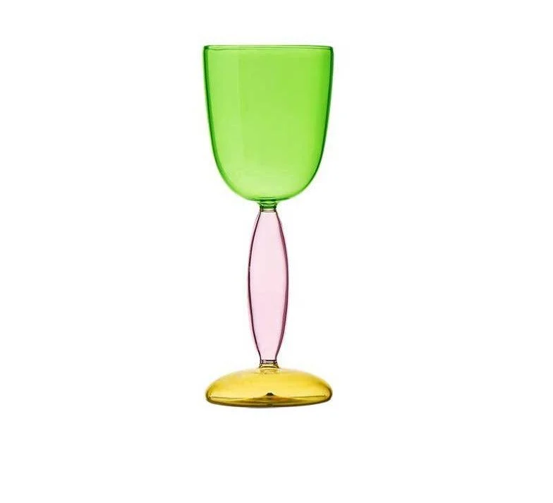 Art Deco Colored Cocktail Glasses / Wine Glasses -