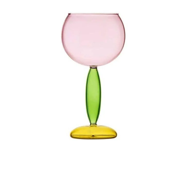 Art Deco Colored Cocktail Glasses / Wine Glasses -