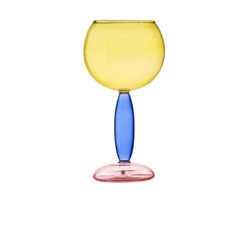 Art Deco Colored Cocktail Glasses / Wine Glasses -
